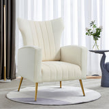 Modern Velvet Accent Living Room Chair, Wingback Arm Chair