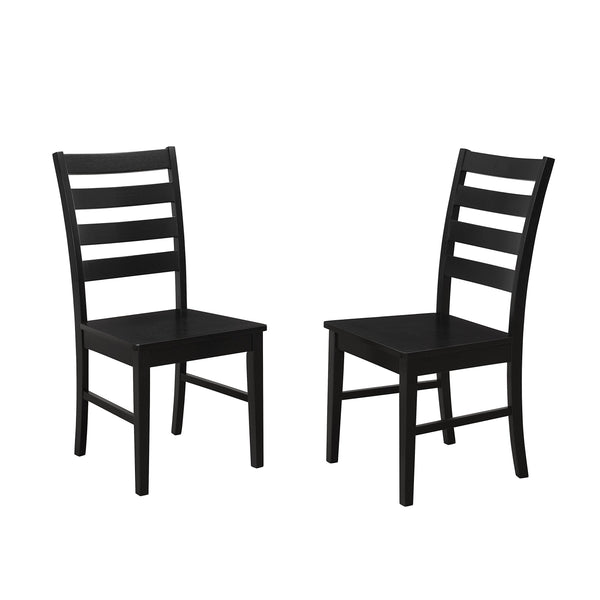 Modern Farmhouse Wood Armless Dining Room Chairs Kitchen, Set Of 2, Black