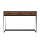 Ollie Home Office Desk with 3 Drawers in Walnut Wood Grain