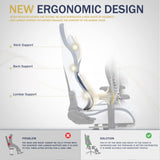 Gaming Chair with Footrest, Ergonomic Computer Chair with Comfortable Headrest and Lumbar Support