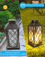 Solar Lantern,Outdoor Garden,2 Pack 14 Inch Lasts 3X Longer 10 lumens