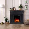 43” Electric Fireplace Mantel Wooden Surround Firebox, TV Stand with Freestanding Electric Fireplace
