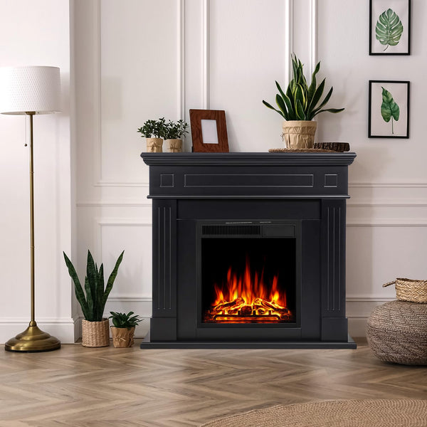 43” Electric Fireplace Mantel Wooden Surround Firebox