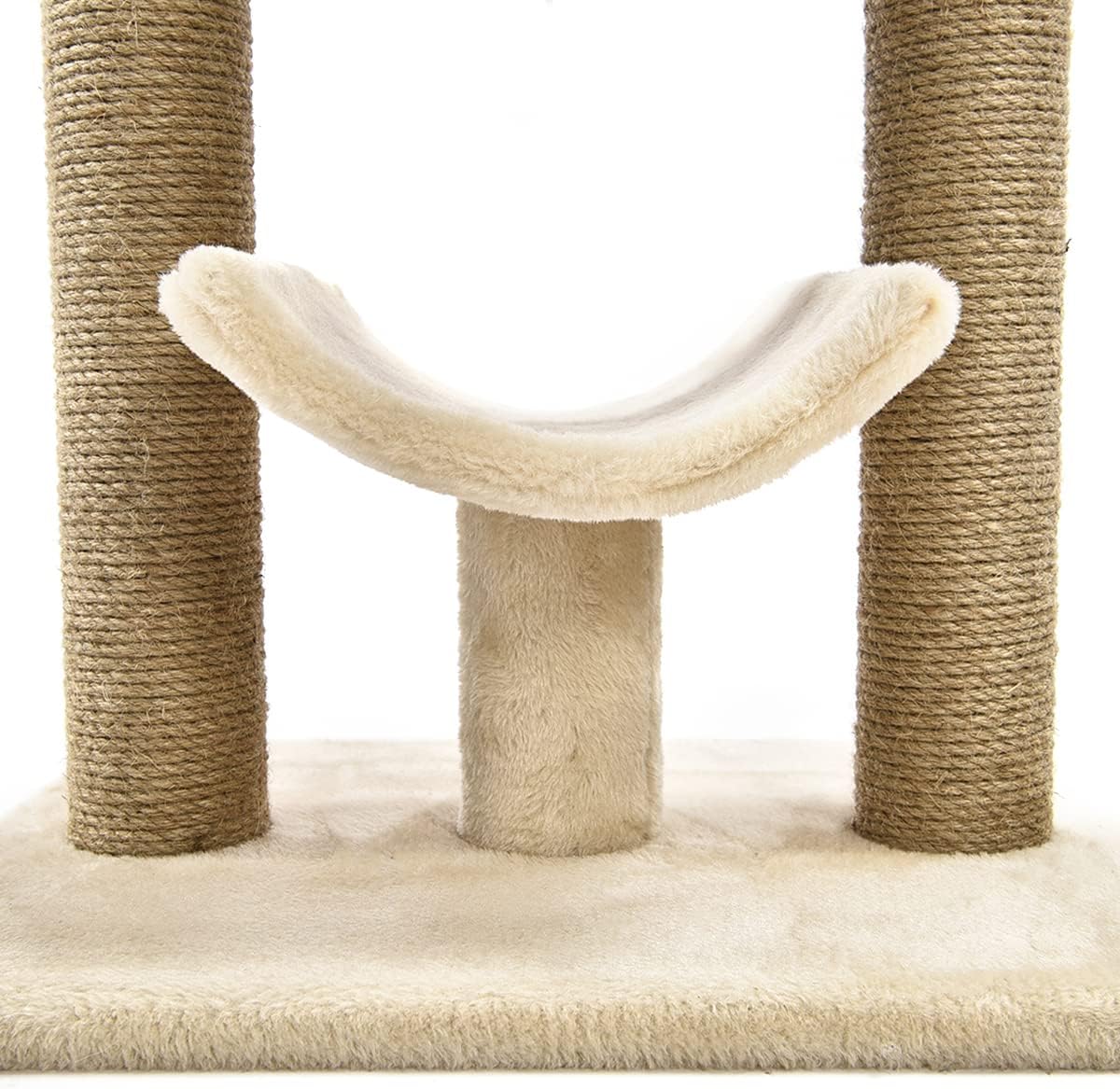 Top Platform Cat Tree With Scratching Post - 18 x 14 x 22 Inches, Beige