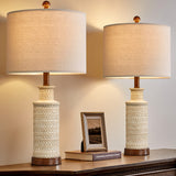 24'' Farmhouse Table Lamp Set of 2 for Bedroom Living Room