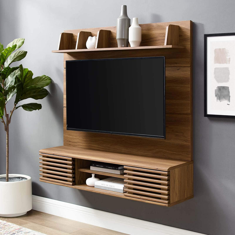Render Mid-Century Modern Wall-Mounted 46 Inch Entertainment Center TV Stand