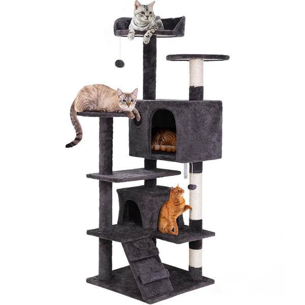 54in Cat Tree Tower for Indoor Cats Multi-Level Cat Condo Cat Bed Furniture