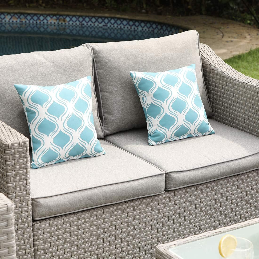 4-Piece Patio Furniture Sectional Sofa All-Weather Outdoor Wicker Conversation Set