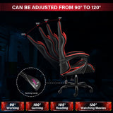 Ergonomic Backrest and Seat Height Adjustable Swivel Recliner Racing