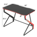 Simple Gaming Desk Z Shaped 40 inch Gamer Workstation, Home Computer