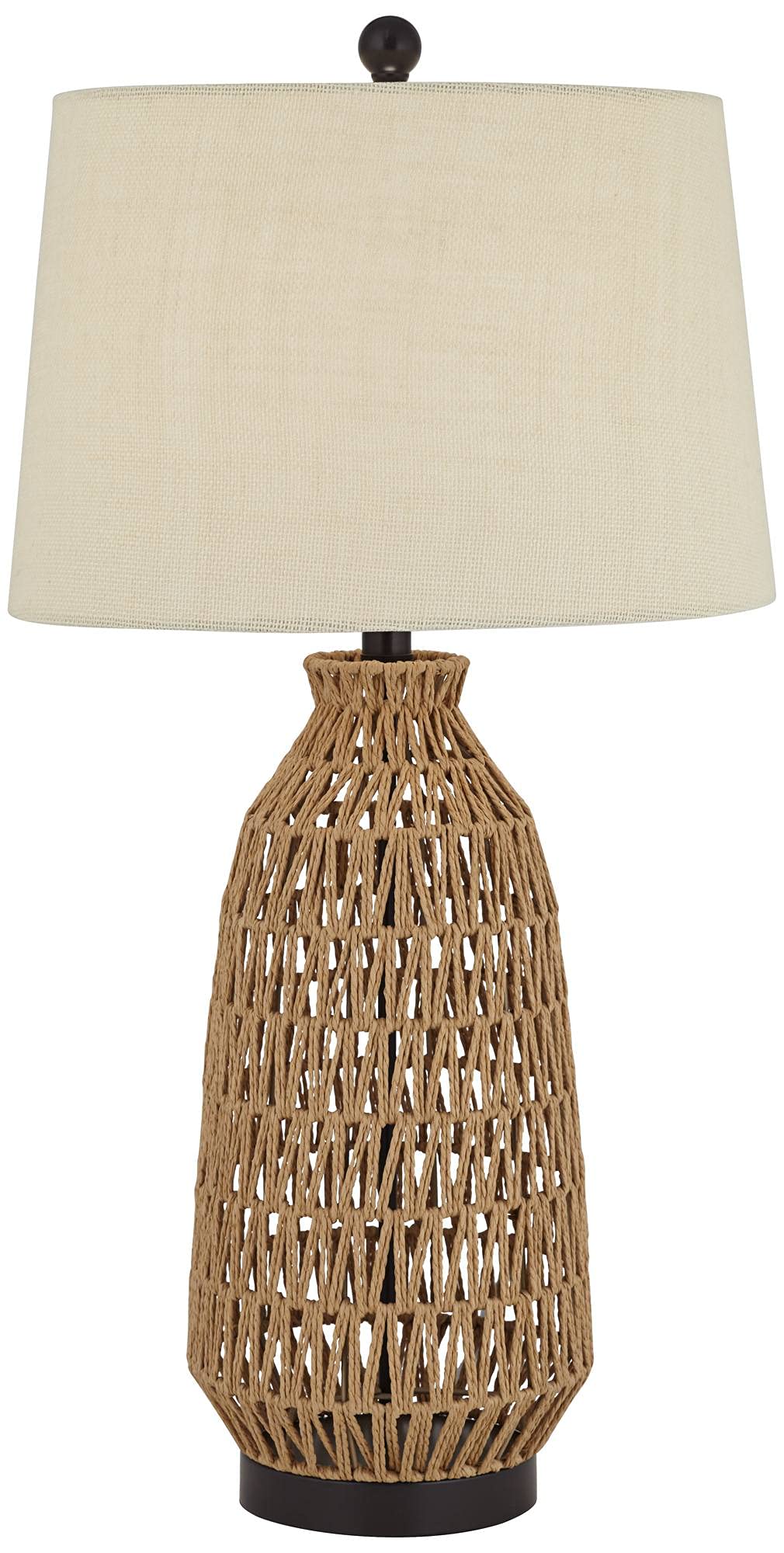 San Carlos Coastal Modern Table Lamp 29" Tall Natural Rattan