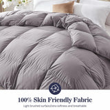 Fluffy Down Comforter King Size，All Season Duvet Insert，Ultra-Soft Cotton Shell