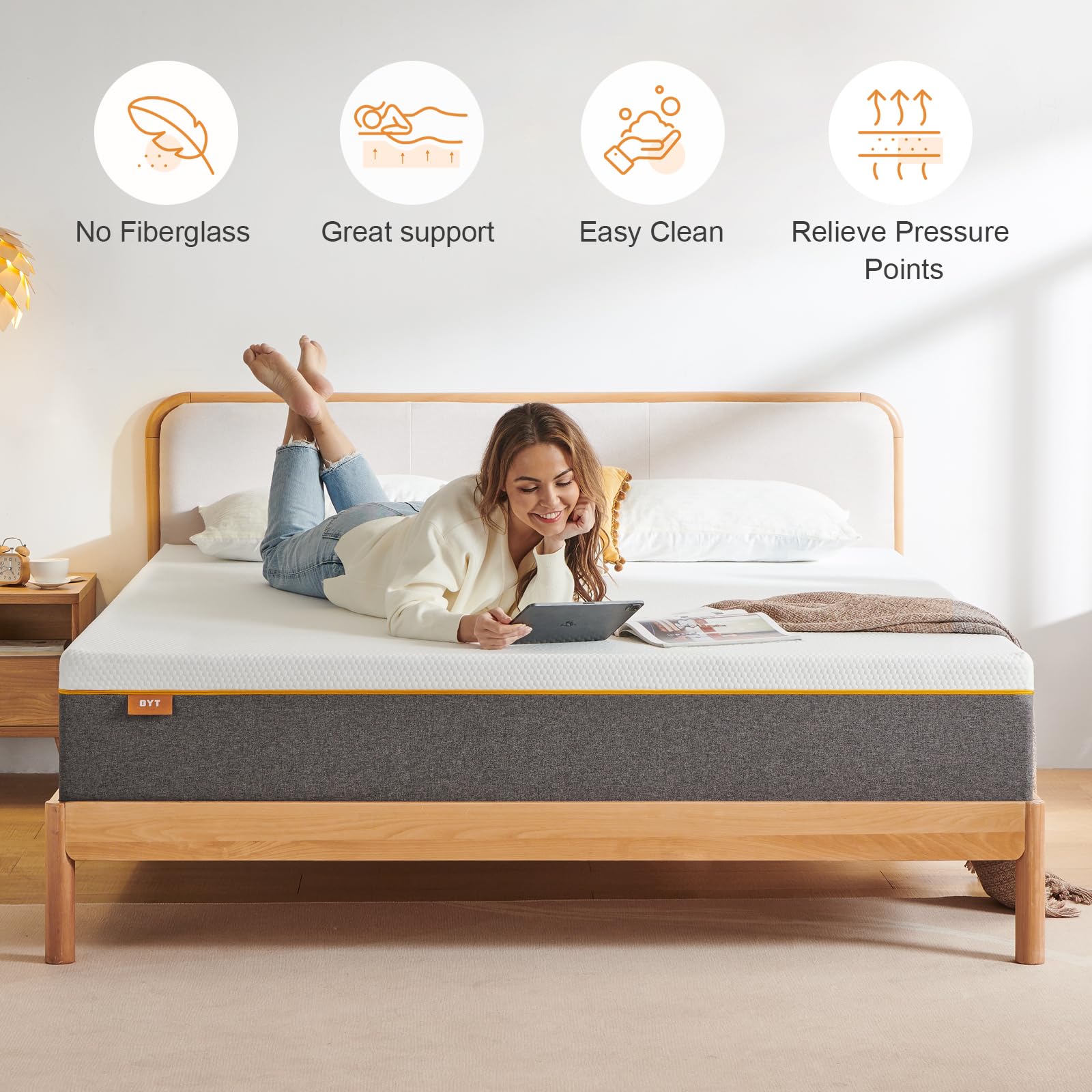 10" Inch Gel Memory Foam Queen Bed Mattress in a Box