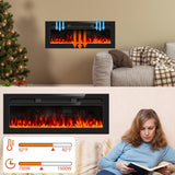 60" Electric Fireplace Inserts, Wall Mounted or Recessed Inserts