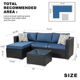 Patio Furniture Set 3 Piece Outdoor Sectional Patio Sofa