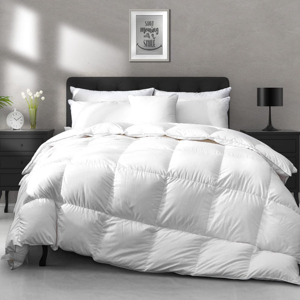 All Season Goose Feather Down Comforter King Size - Ultra-Soft 750 Fill-Power Hotel
