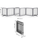 Folding Pet Gate 144" Wide, 30" Tall No-Assembly Wooden Dog Gate