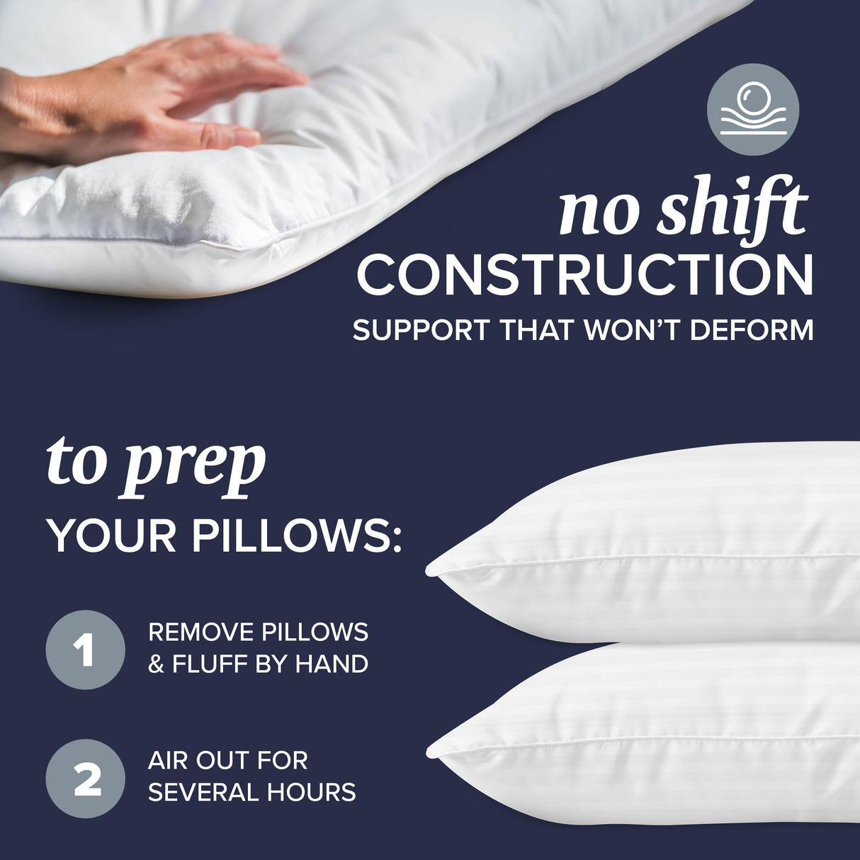 Bed Pillows Standard / Queen Size Set of 2 - Down Alternative Bedding Gel