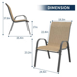 Patio Chairs Set of 4, Outdoor Stackable Dining Chairs for All Weather