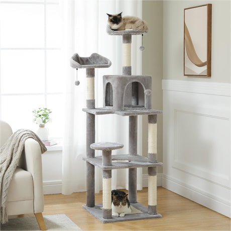 63 Multi Level Cat Tree Cat Tower for Indoor Cats with Sisal