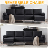 Convertible Sectional Sofa 110  L  Shape Sofa