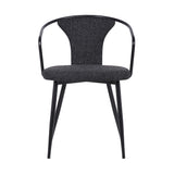 Francis Fabric Dining Chair, Black