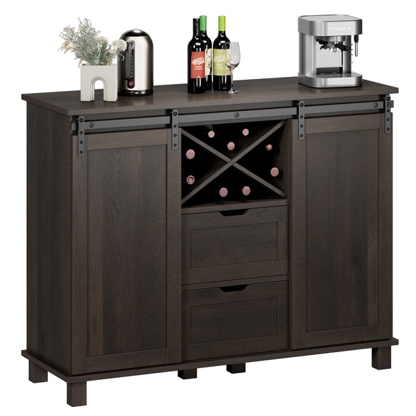 Farmhouse Buffet Sideboard Cabinet, Coffee Bar Cabinet with 2 Drawers