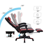 Racing Gaming Chair, Adjustable Ergonomic Office Chair with Footrest