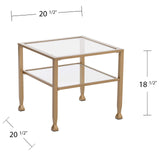 Jaymes Metal & Glass 2-Tier Bunching, Square Coffee Table