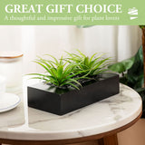 10-inch Artificial Green Grass Plants in Decorative Black