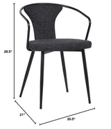 Francis Fabric Dining Chair, Black