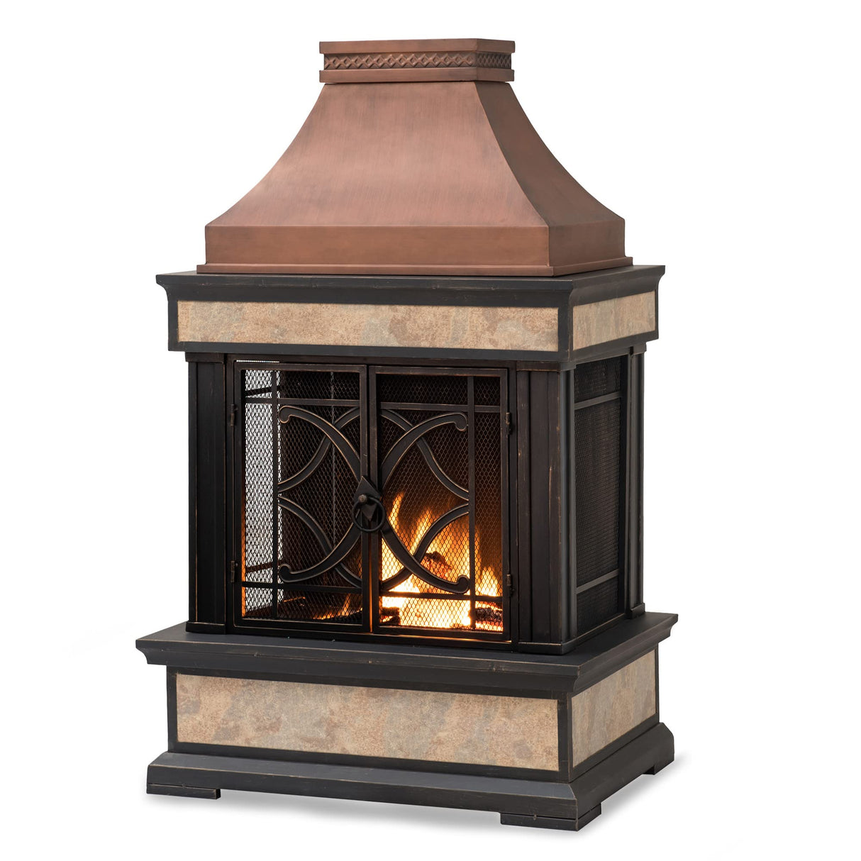 Outdoor Fireplace, Smith Collection Wood Burning Steel with Chimney