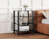 4-Tier Media Stand Audio/Video Component Cabinet with Glass Shelf