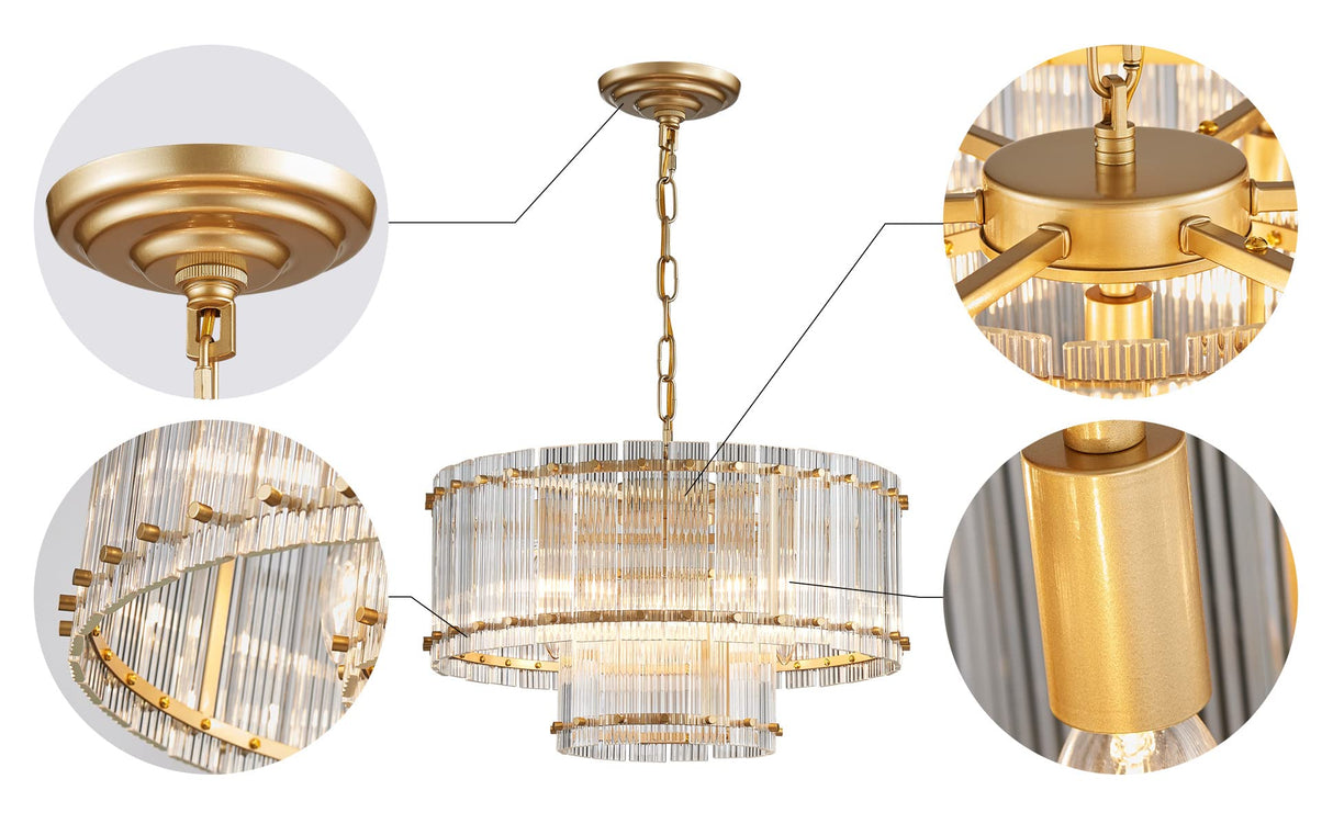 21032 Drum Chandelier Light Fixture