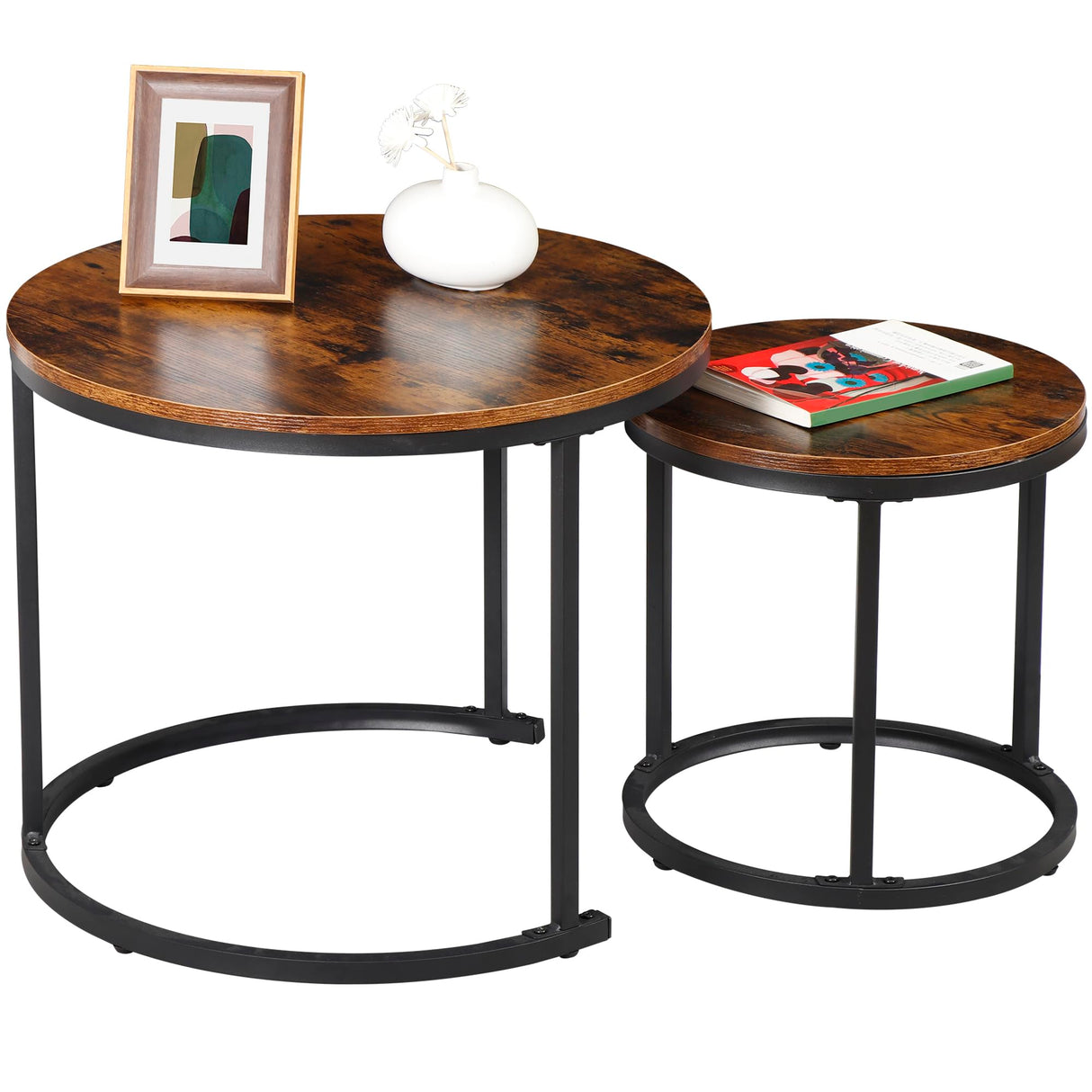 Nesting Coffee Table Modern End Table Set of 2