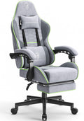 Gaming Chair Fabric with Pocket Spring Cushion, Massage Game Chair Cloth with Headrest