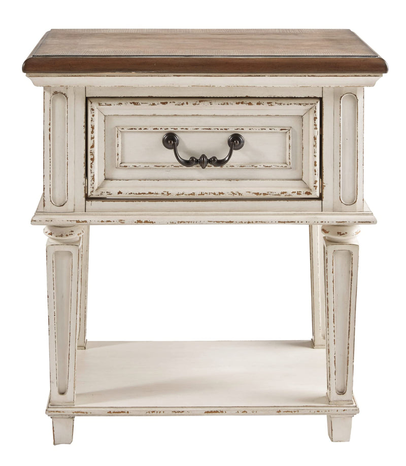 Realyn Nightstand, 1 Drawer, Chipped White