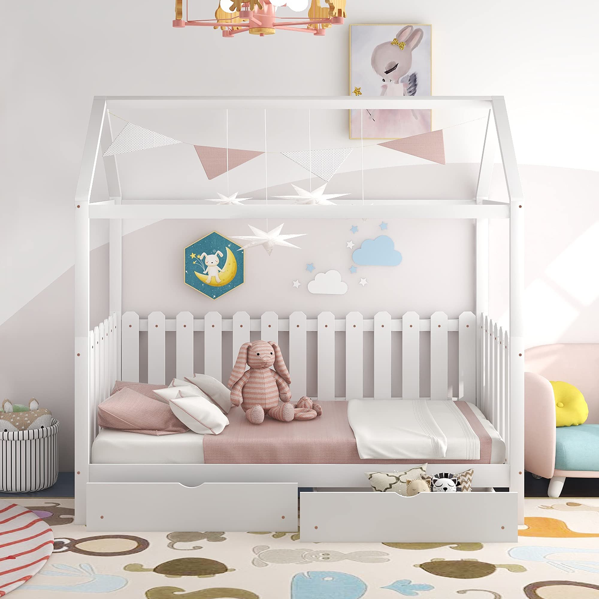 House Bed Twin, Wood House Bed Frame, House Twin Bed