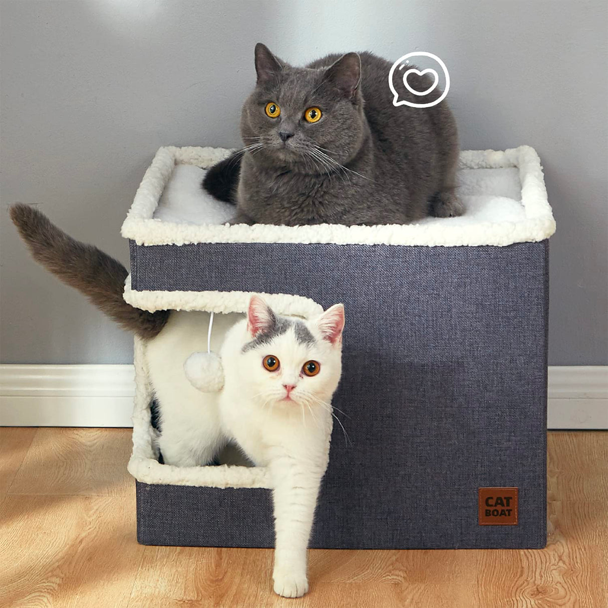 Cat Bed for Indoor Cats Cube House, Covered Cat Cave Beds & Furniture