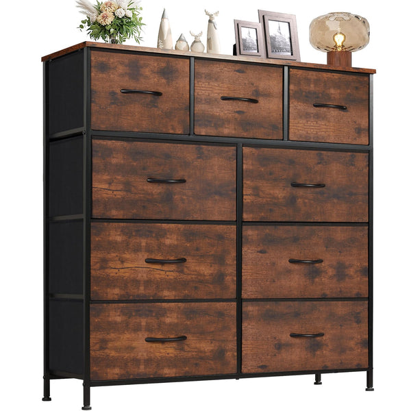 Dresser for Bedroom, Storage Drawers, Tall Dresser Fabric Storage Tower with 9 Drawers