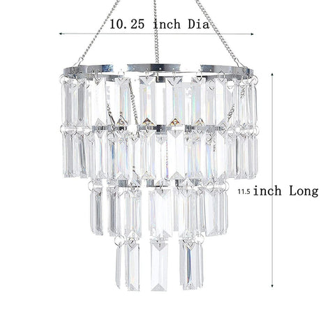 Plug in Modern Chandelier Faux Crystal Fixture Pendant,W10.25 X H11.5