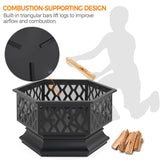 26in Fire Pits for Outside Hex Shaped Fire Pit Wood Fire Pit Fireplace