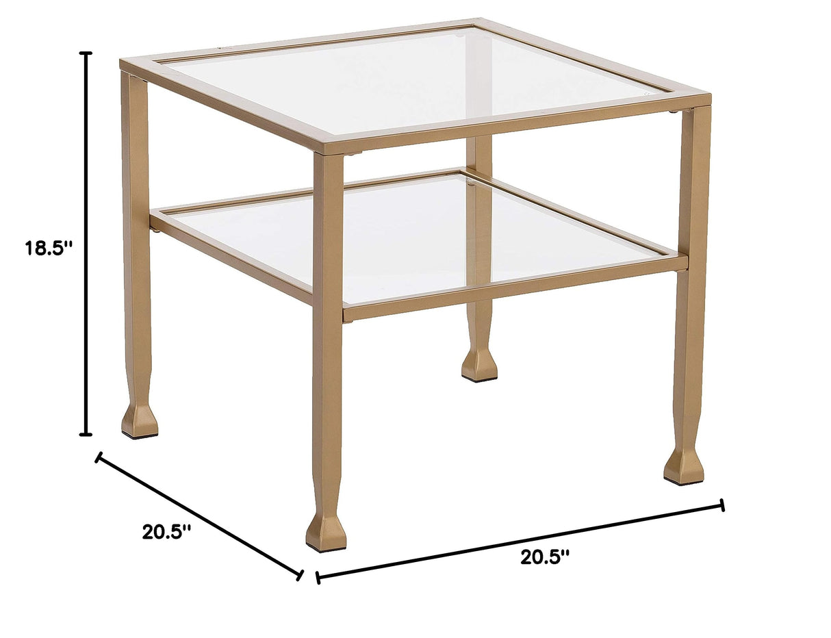 Jaymes Metal & Glass 2-Tier Bunching, Square Coffee Table