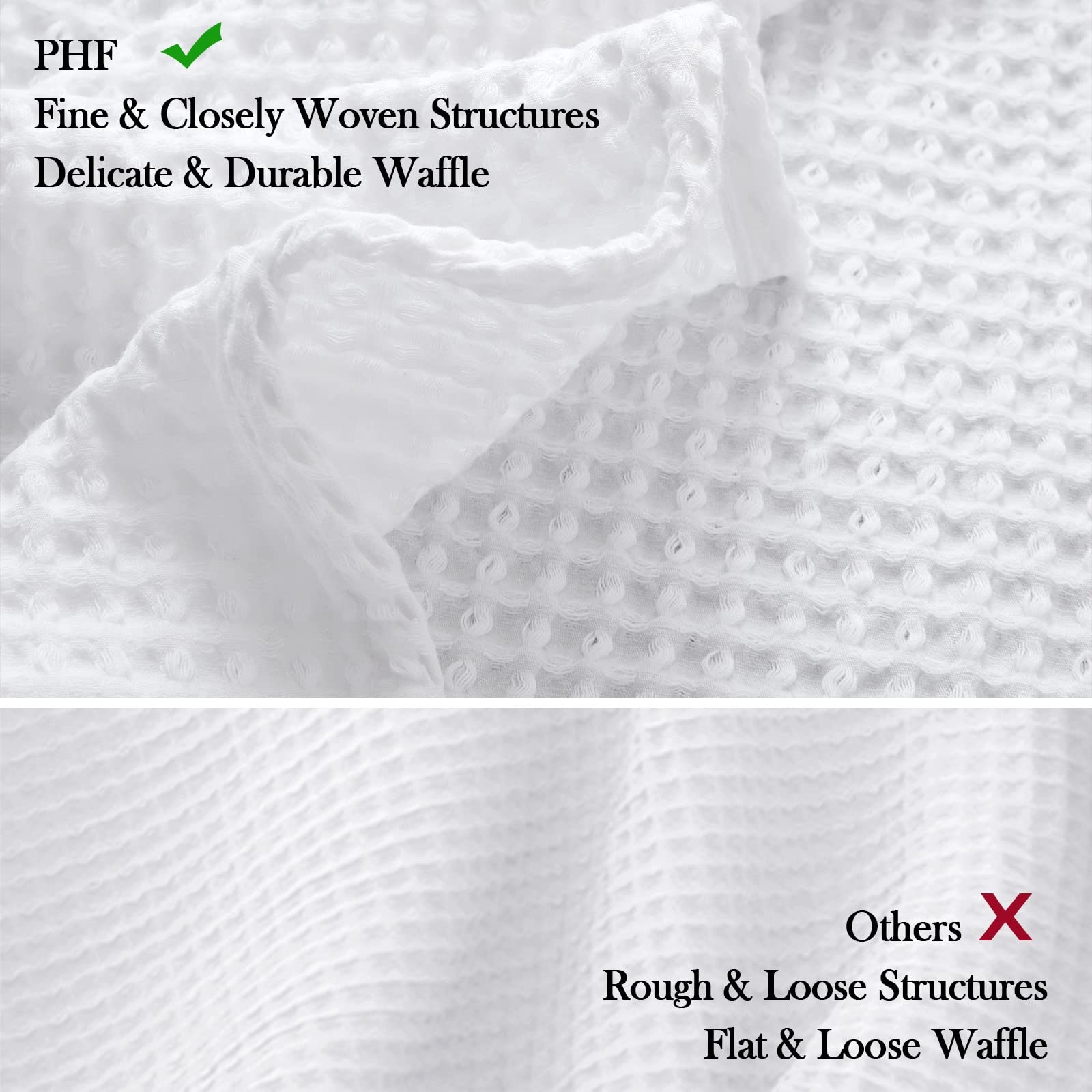 100% Cotton Waffle Weave Blanket King Size 104" x 90"-Lightweight Washed Soft