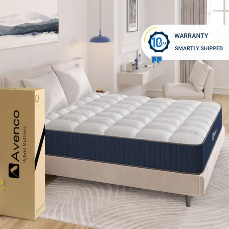 12 Inch Hybrid Mattress King Size with Pocket Innerspring and Latex