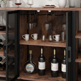 Wine Bar Cabinet, 55 Inches Kitchen Sideboard Buffet Cabinet