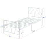 Twin Bed Frame with Headboard, Metal Platform Bed Frame with 12 Inch Storage Space