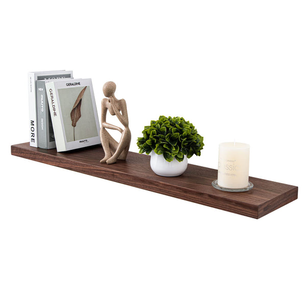 Floating Shelves 36 Inches Long, 8" Deep Wooden Shelf for Wall, Rustic Walnut Wall Shelves