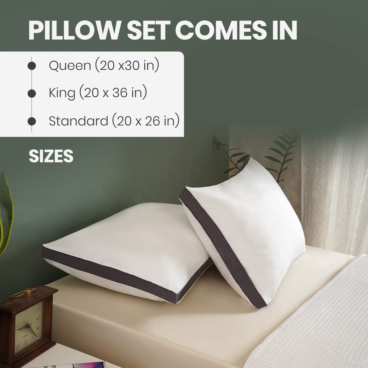 Cooling Pillow For Sleeping, Bed Pillows Standard Size Set