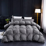 Pinch Pleat Feathers Down Comforter King Size Duvet Insert,750+ Fill Power